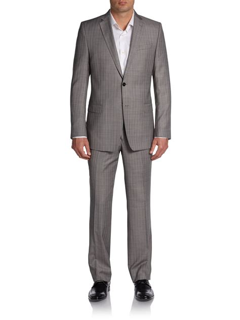 mens versace wool checked suit|Versace suits for men.